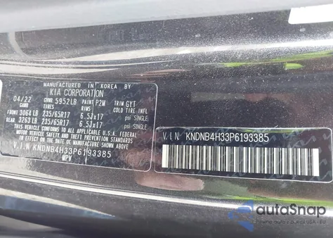 2023 Kia Carnival Mpv Lx Seat Package из США, поврежденный, VIN KNDNB4H33P6193385